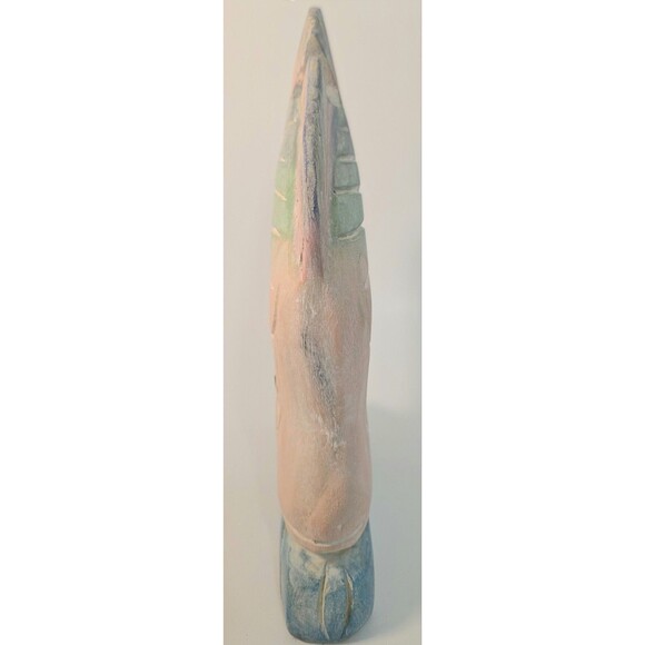 VTG Hand Carved Painted Wooden Fish Statue 12.5" Realistic  Pastels 1990s - Picture 5 of 7